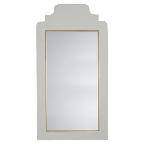 Nora Large Wall Mirror, Alabaster Shagreen~P111115474