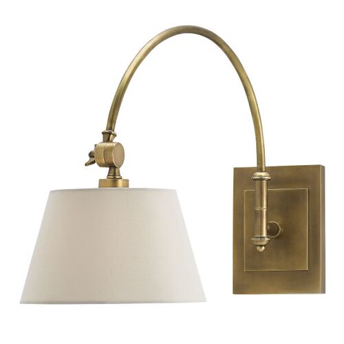 Ashby Swing-Arm Wall Sconce, Antique Brass