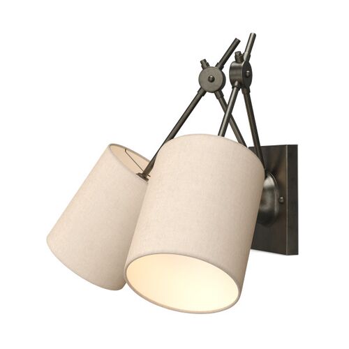 Compass 2-Light Wall Sconce, Black