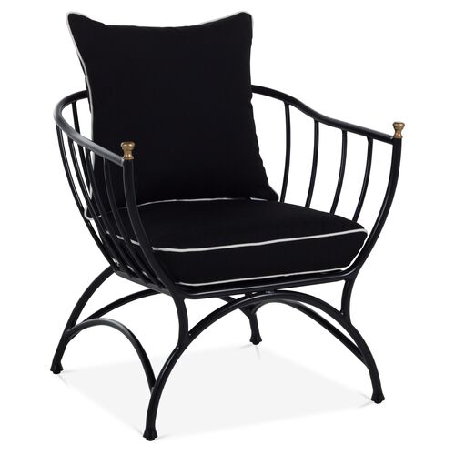 Frances Accent Chair, Black/White Welt~P77418841