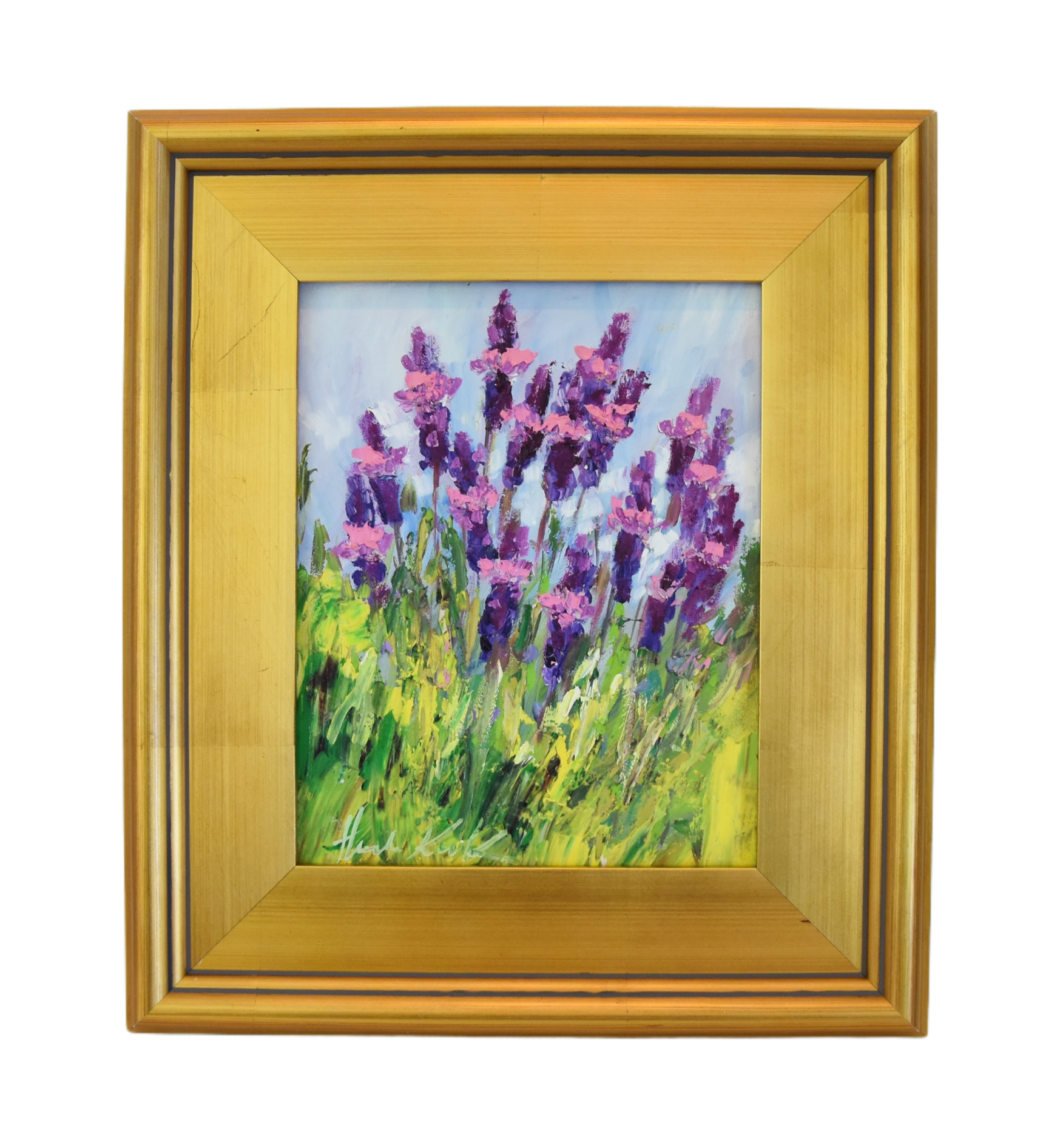 Field French Lavender Flowers Painting~P77687419