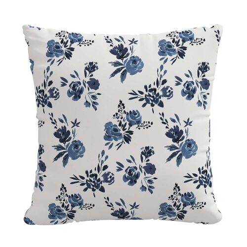 Natalia Wildflower Pillow, Blue