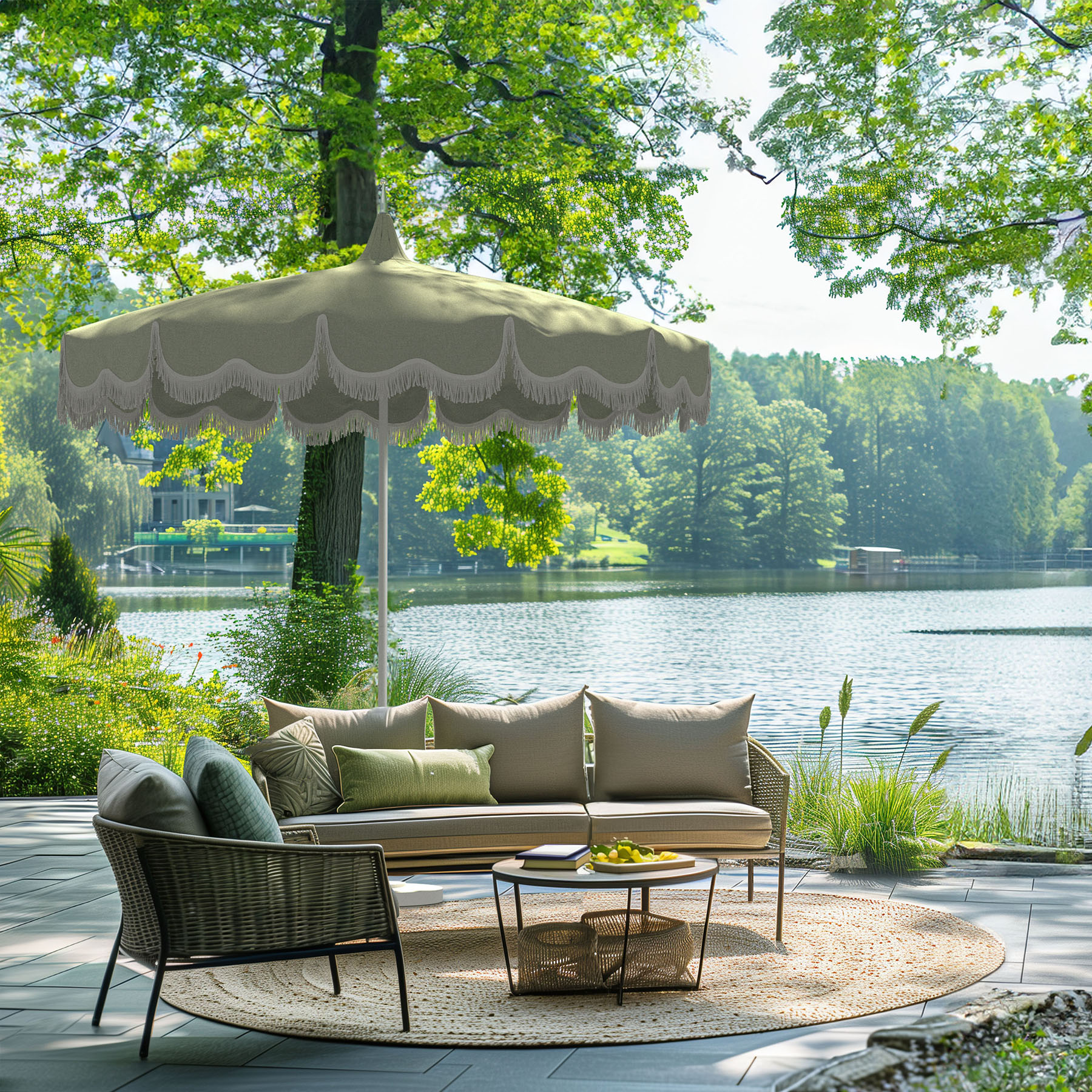 4 ft patio table umbrella 4-Piece Offset Cantilever Patio Umbrella Base Stand