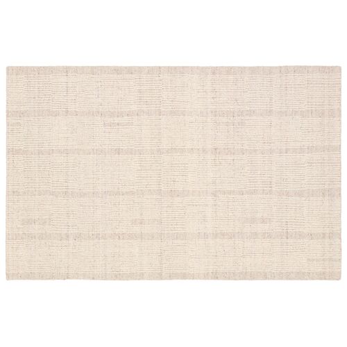 Eddie Handmade Striped Rug, Tan/Cream Eddie Handmade Striped Rug, Tan/Cream