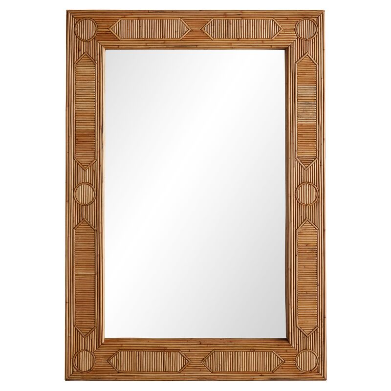 Madeline Rattan Wall Mirror, Natural