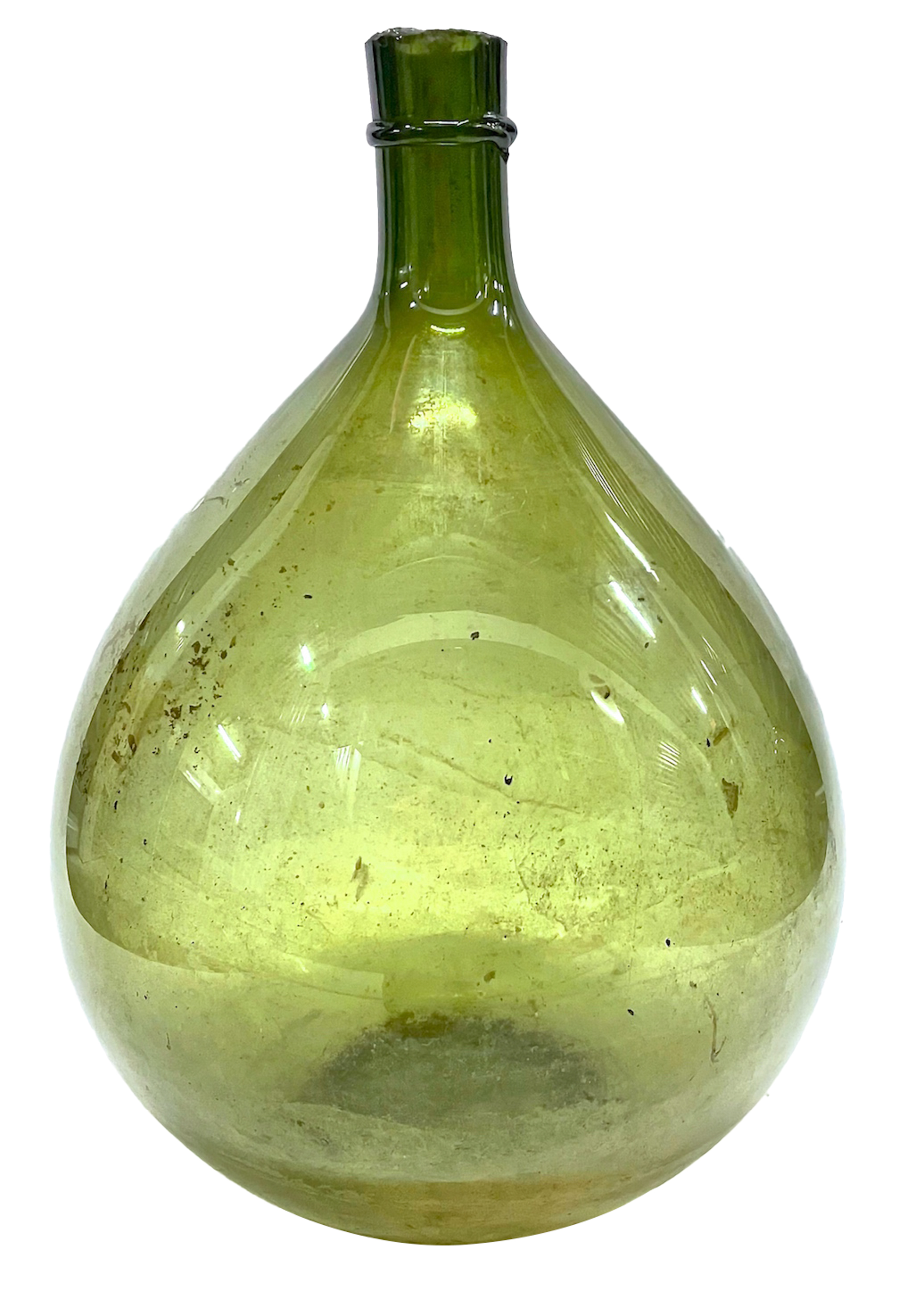 Large Antique Green Glass Demi-John~P77623452