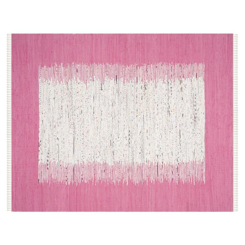 Cay Flat-Weave Rug, Ivory/Pink