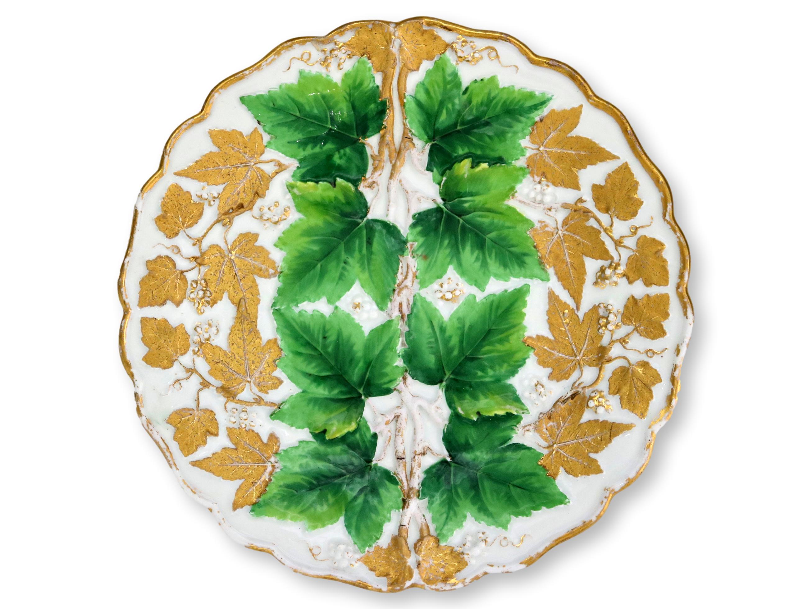 19th-C. Gilded Meissen Cabinet Plate~P77663843