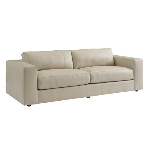 Granville Leather Sofa, Cream