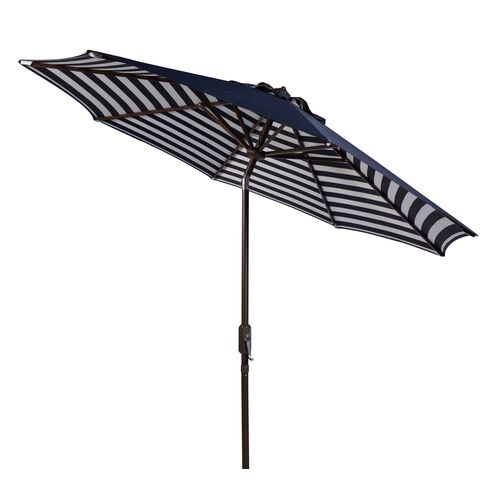 Hannah Outdoor Patio Umbrella, Navy/White Stripe~P61638457