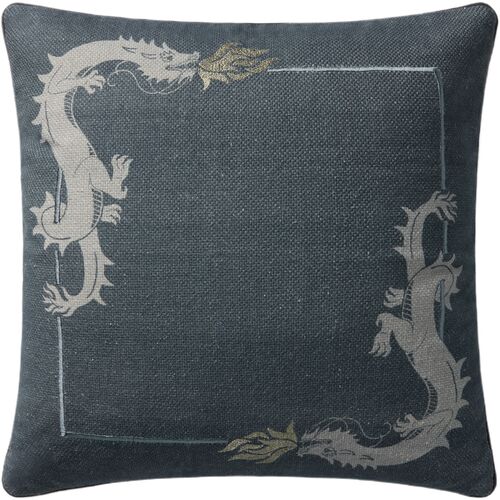 Dragon 18x18 Pillow, Blue Dragon 18x18 Pillow, Blue