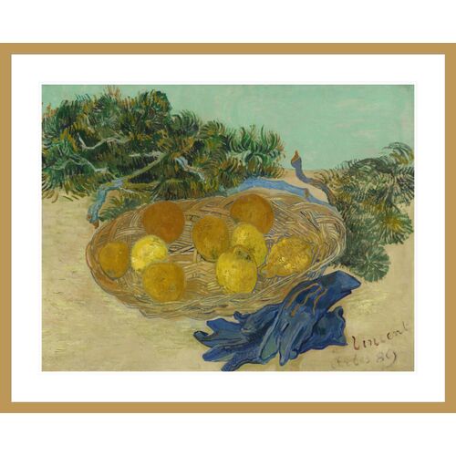 Still Life of Oranges & Lemons with Blue Gloves by Vincent van Gogh Print Still Life of Oranges & Lemons with Blue Gloves by Vincent van Gogh Print
