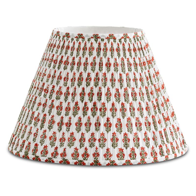Prickly Poppycape Lampshade, Red/Green