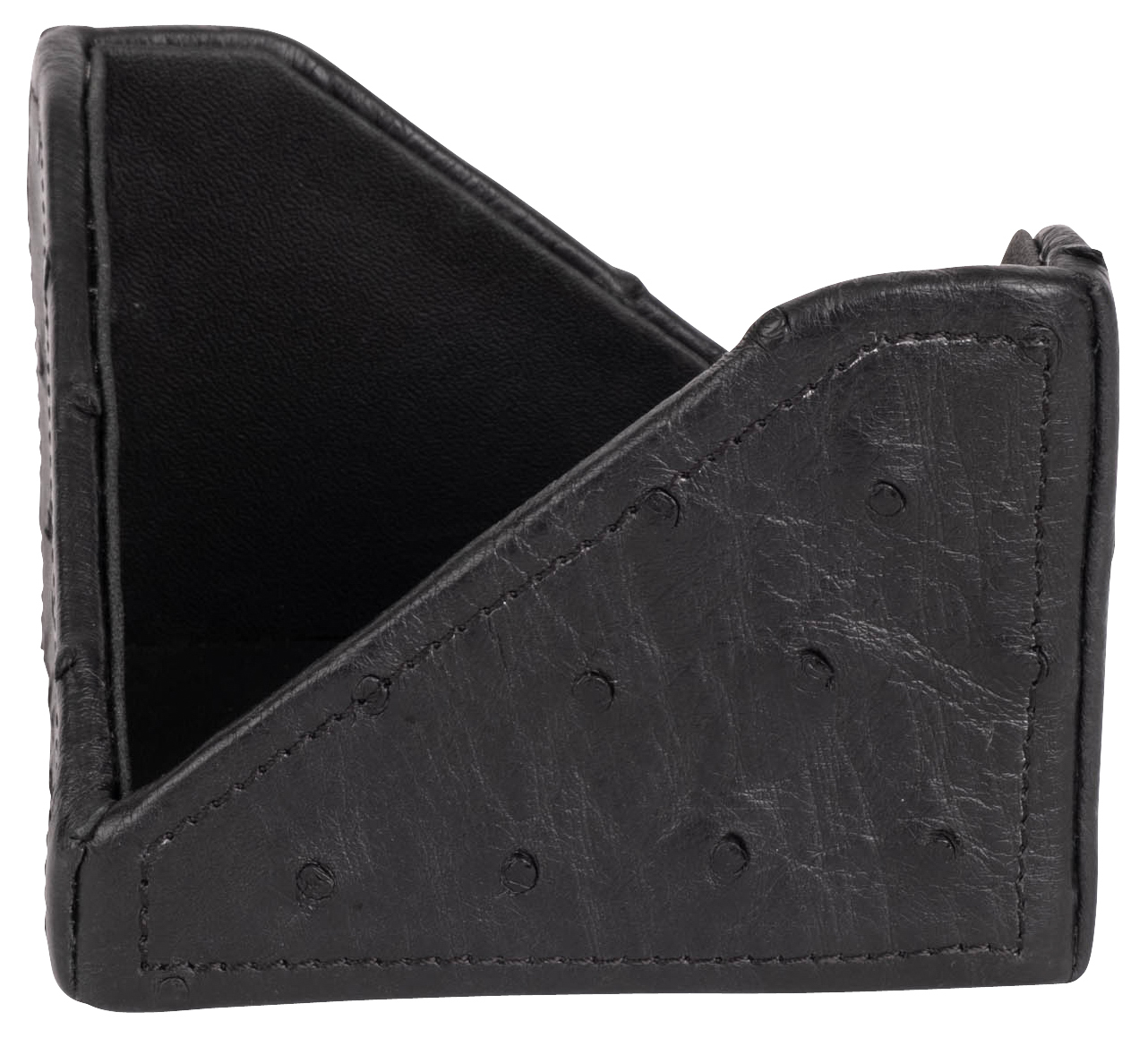 Note Paper Holder - Ostrich Leather - Black