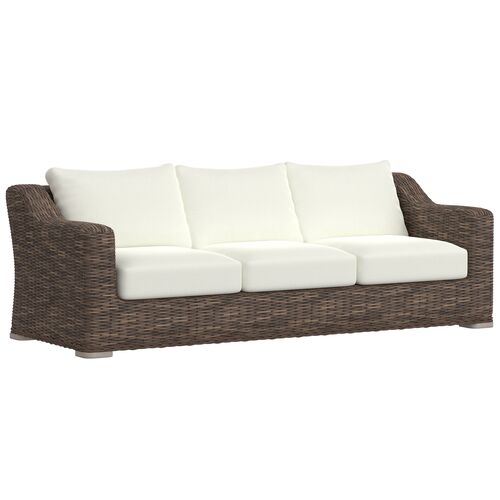 Bellhaven Outdoor Wicker Sofa, Sunbrella Bellhaven Outdoor Wicker Sofa, Sunbrella
