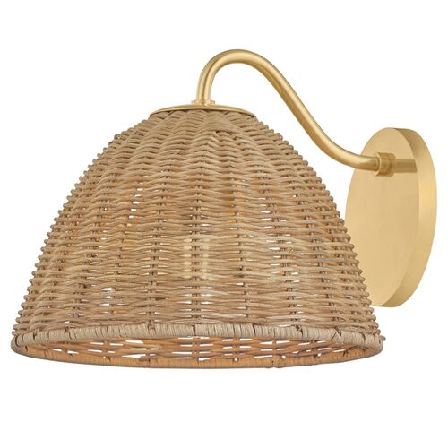 Nyssa Wicker Wall Sconce, Natural