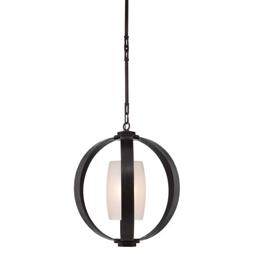 Metal Banded 1-Light Pendant, Aged Iron~P76866177