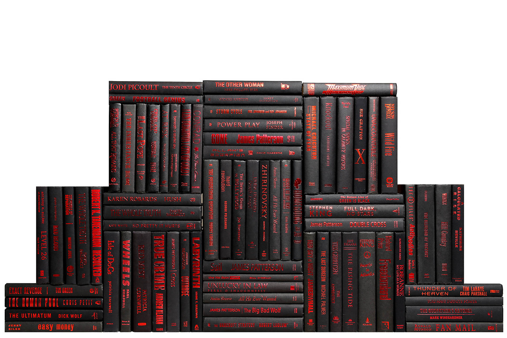 Modern Onyx & Red Book Wall, S/75~P77593366