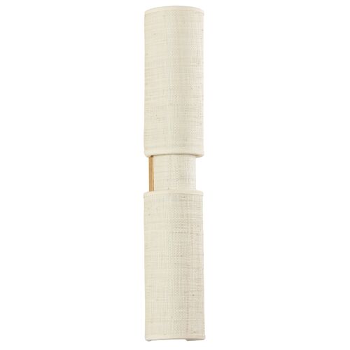 Ashton Wall Sconce, Vintage Gold Leaf/Natural Grasscloth