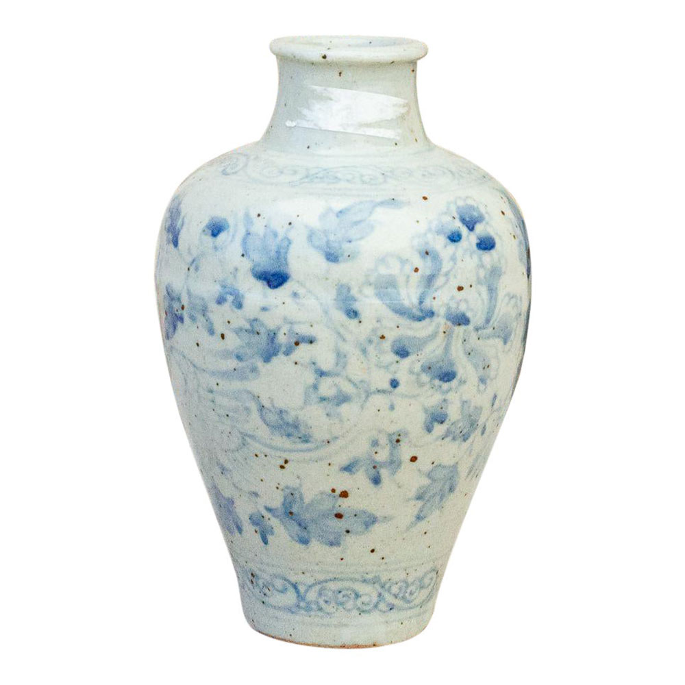 Antique Blue And White Floral Vase~P77626782