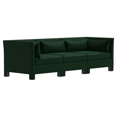 Bryn 3-Pc Velvet Sofa, Emerald~P77633048