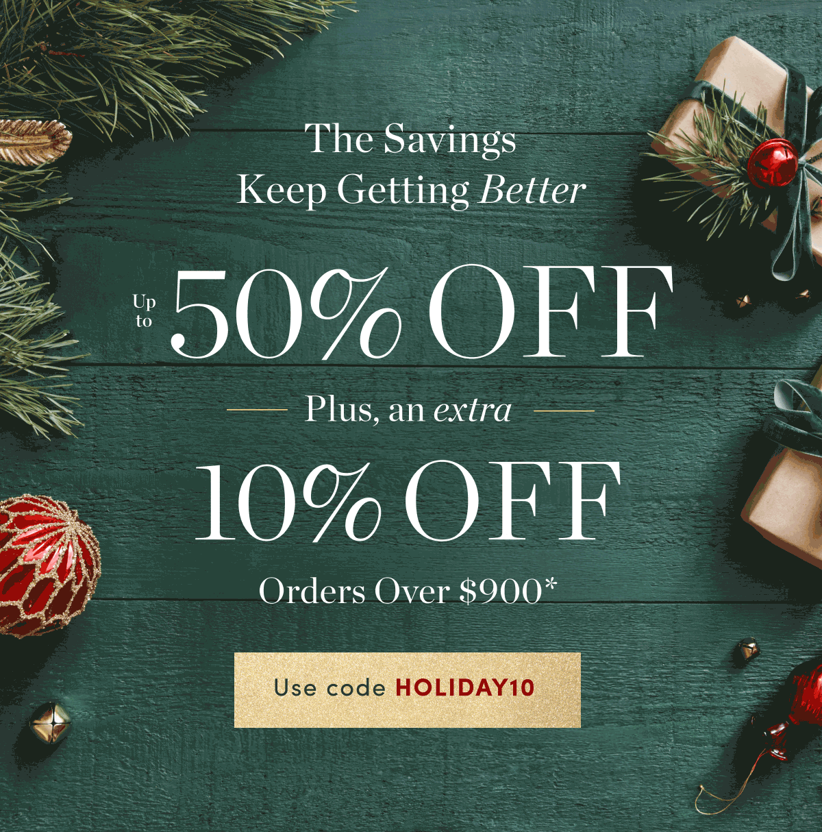 Up to 50 Percent Off Sitewide
