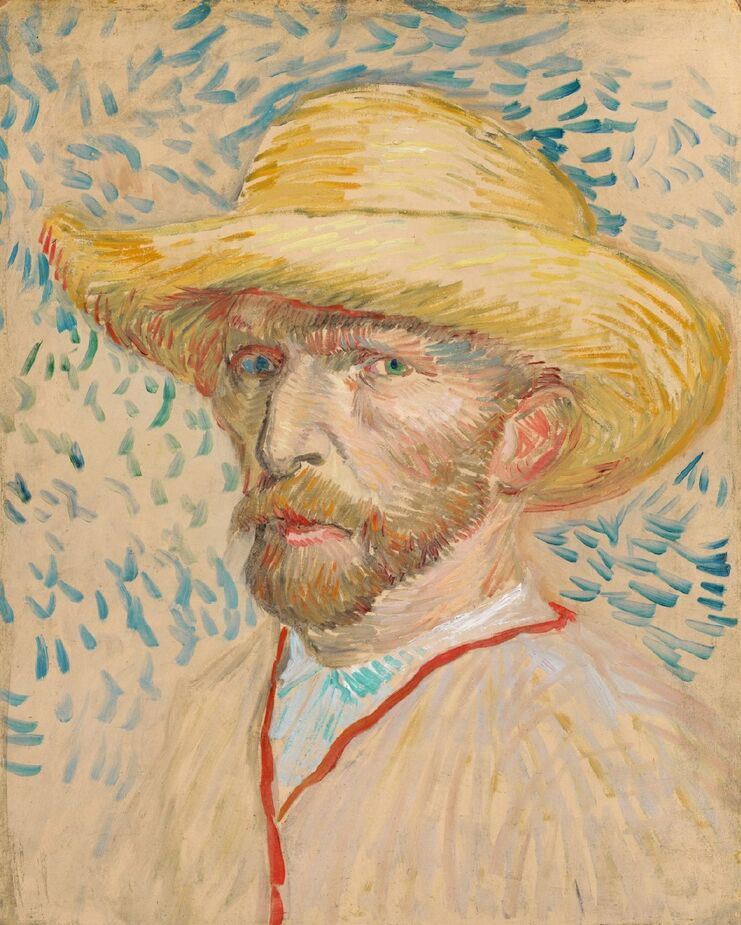 Self-Portrait with Straw Hat (1887).
