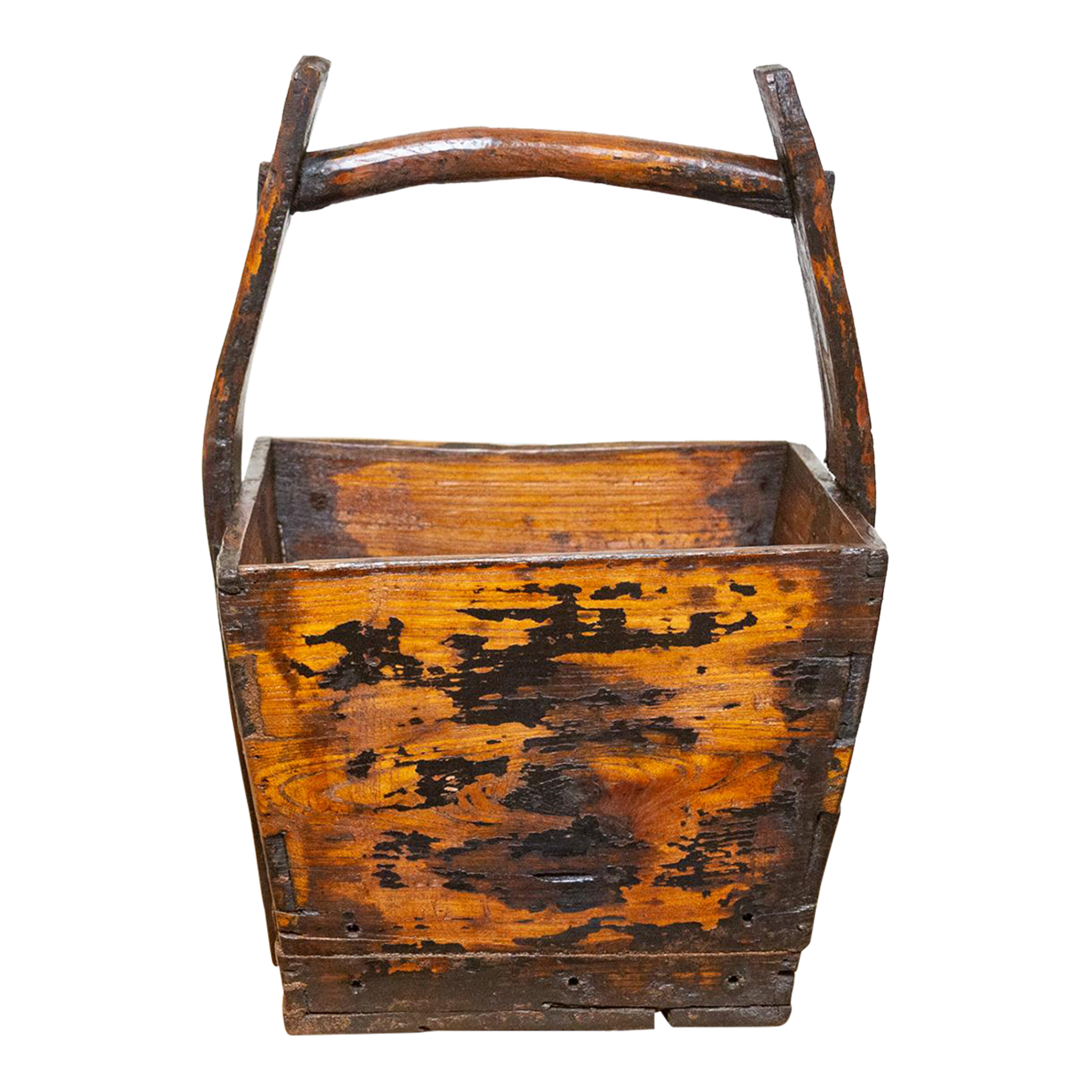 Weathered Wooden Asian Basket~P77688616