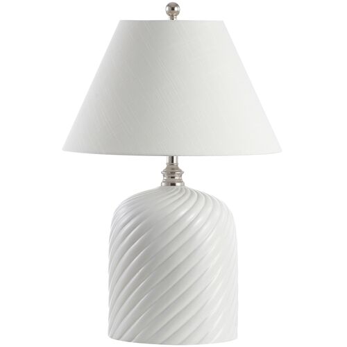 Nadir Swirl Table Lamp, White