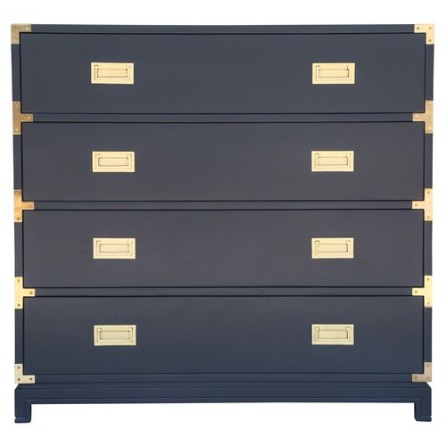 Carlyle 4-Drawer Campaign Dresser, Navy Carlyle 4-Drawer Campaign Dresser, Navy~P77487400