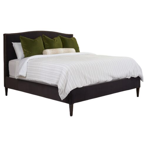 Bridgeway Arched Be w/ Nailheads, Mink Velvet