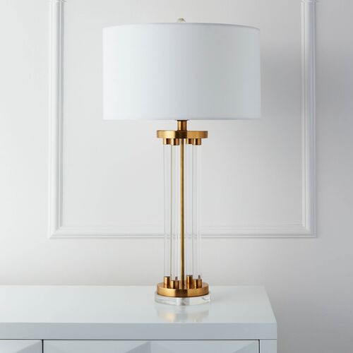 Cyrus Table Lamp Brass Acrylic Gold, Acrylic Gold Table Lamp