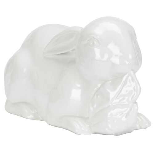 Staffordshire Ceramic Rabbit Figurine, White
