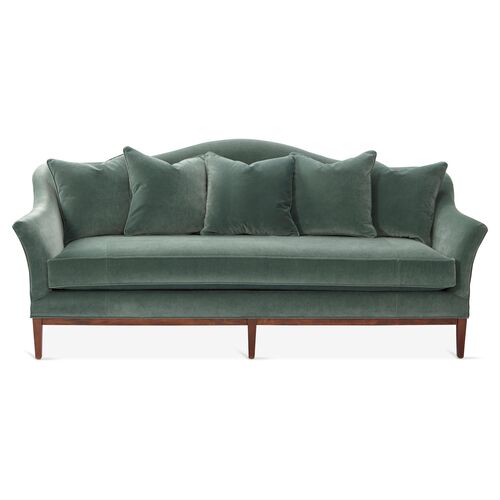 Eloise Camelback Sofa, Jade Velvet~P77381701