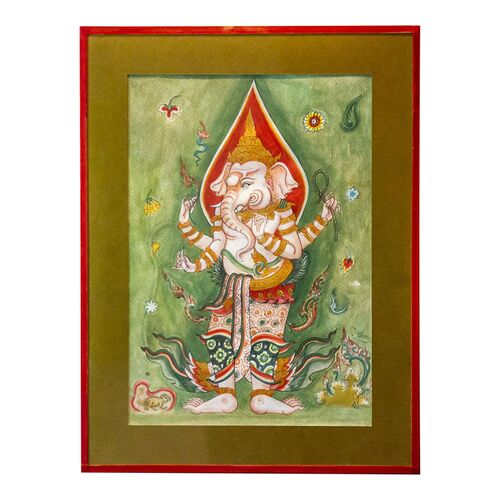 Vintage Indonesian Ganesha Painting~P77657068