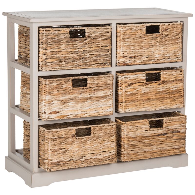 Willow 6-Basket Storage Unit, Gray