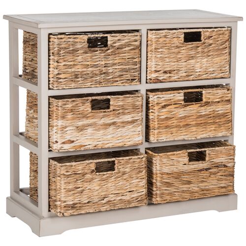 Willow 6-Basket Storage Unit, Gray~P46015143