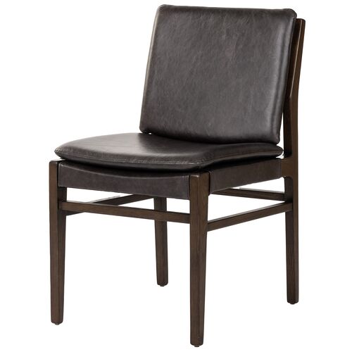 Natalia Leather Dining Chair, Sonoma Black