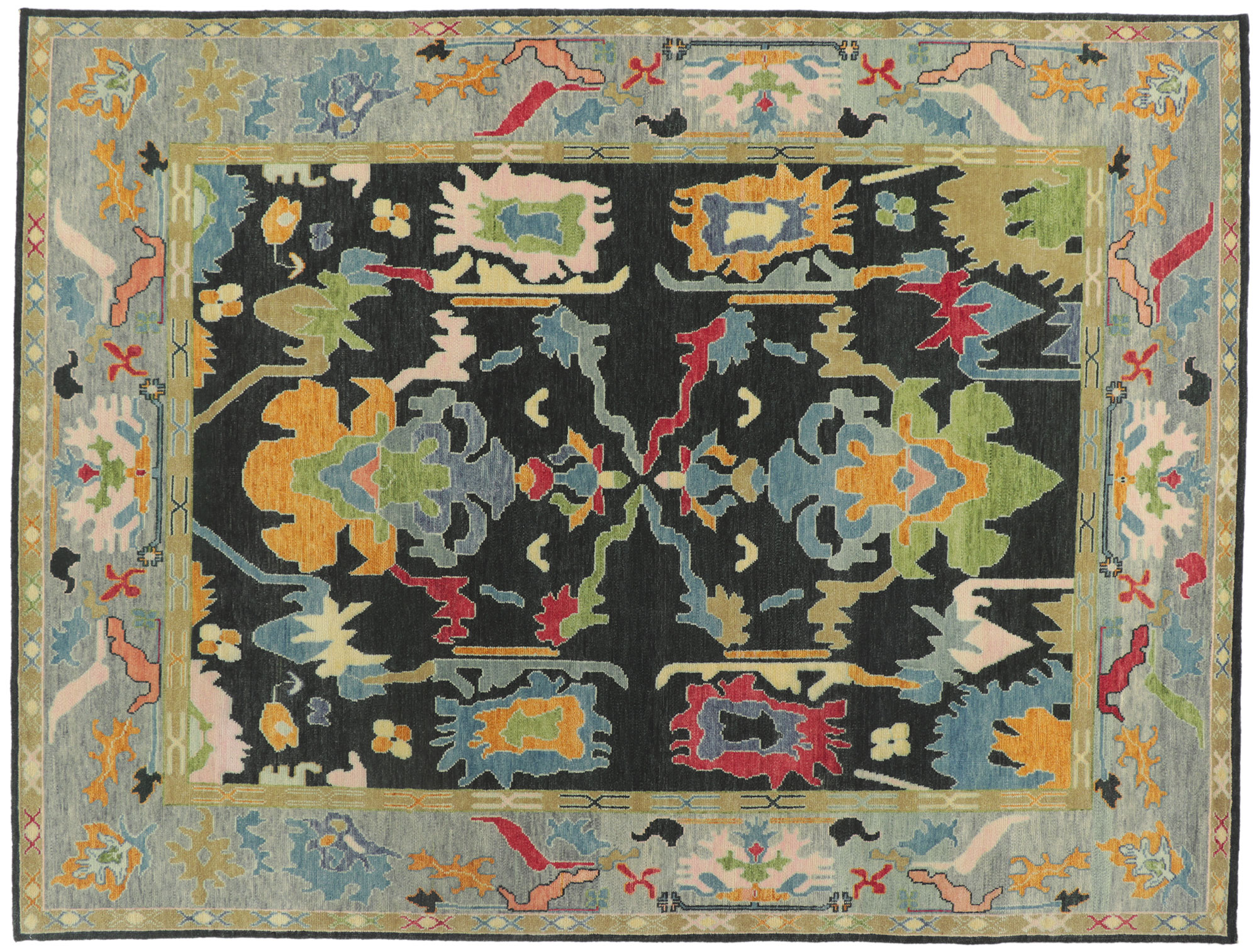 Colorful Oushak Rug, 09'00 x 11'11~P77672092