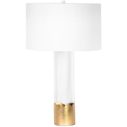 Sissie Crystal Table Lamp, Clear/Gold Leaf