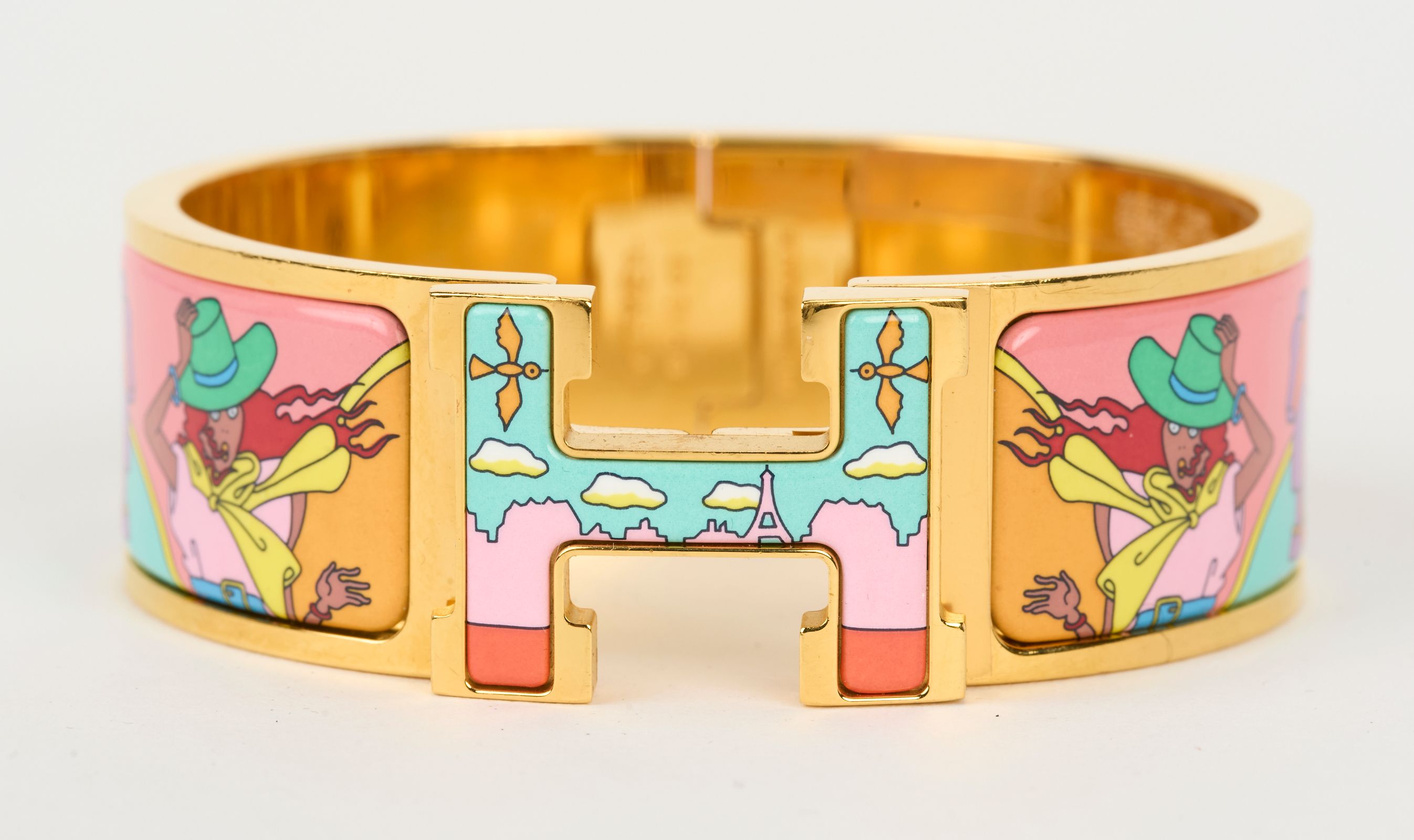 Hermès New Wide Clic Clac Comic Bracelet~P77717953