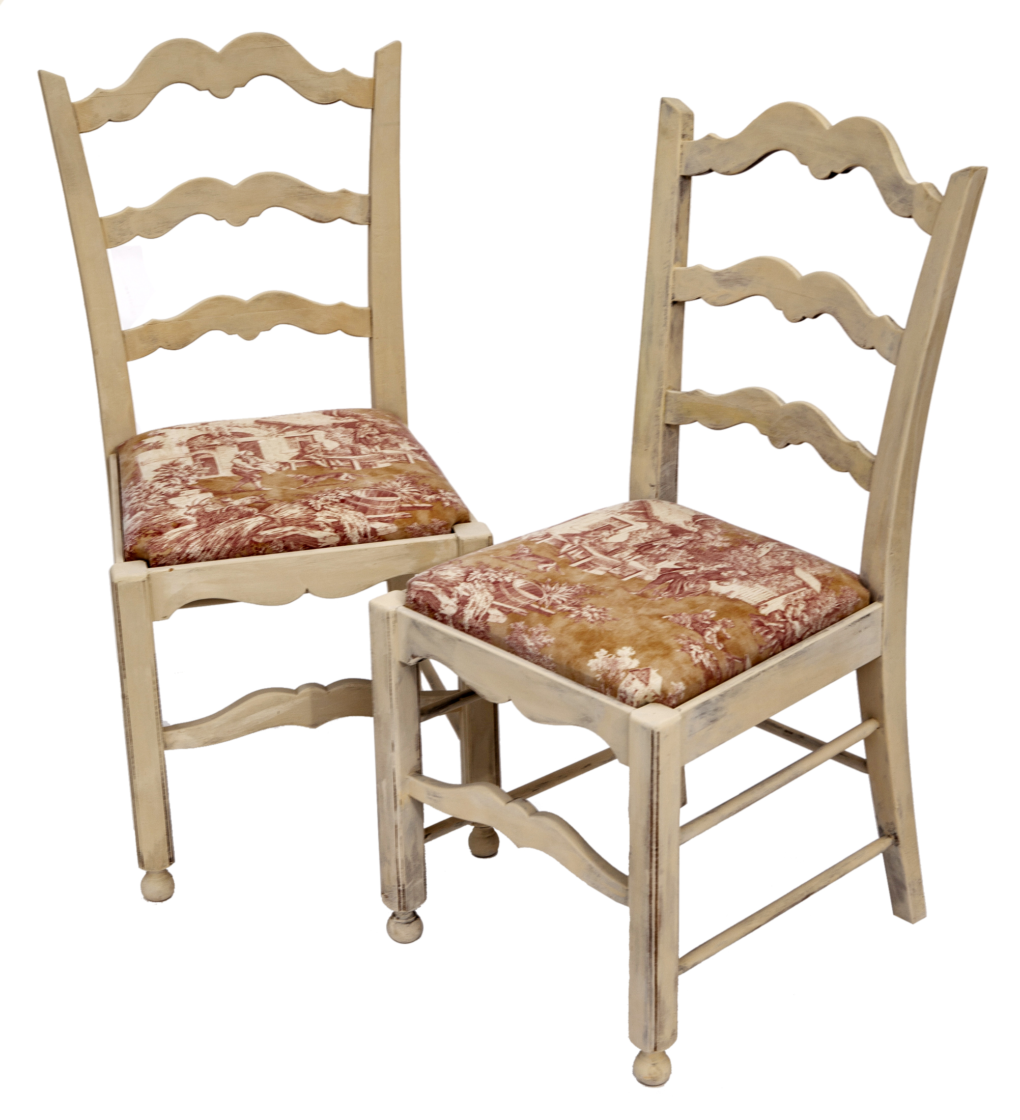 French Painted Chairs Scenic Upholstery~P77660257