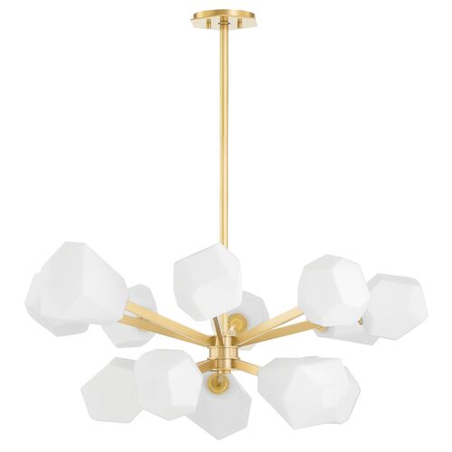 Tring 16" Glass Gem Chandelier