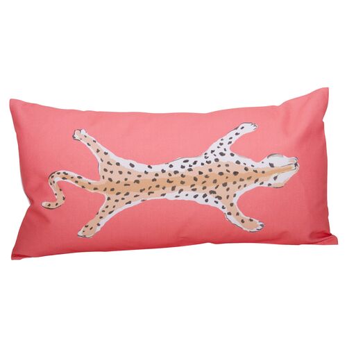 Leopard 12x24 Lumbar Pillow, Orange~P77240482