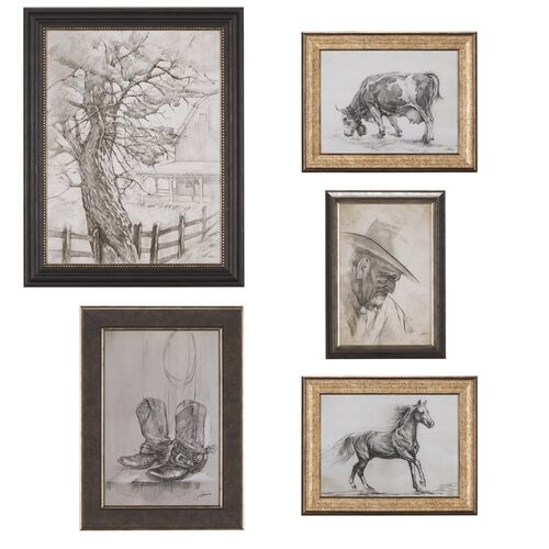 S/5 Old West Collection Framed Art Prints S/5 Old West Collection Framed Art Prints