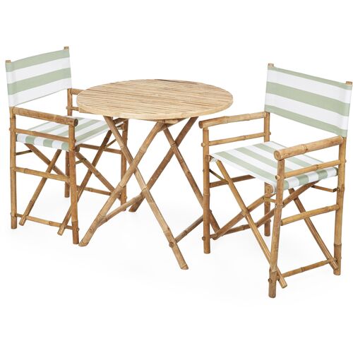 Director's 3-Pc Round Dining Set, Green~P77406020