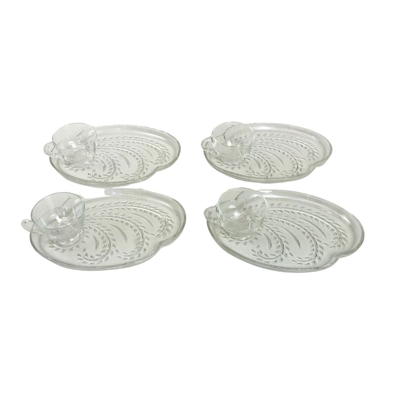 Federal Glass Luncheon/Snack Sets, S/12