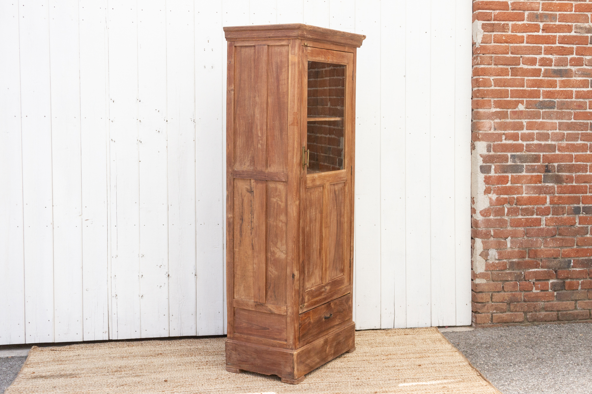 Slim Antique Teak Colonial Cabinet~P77672334