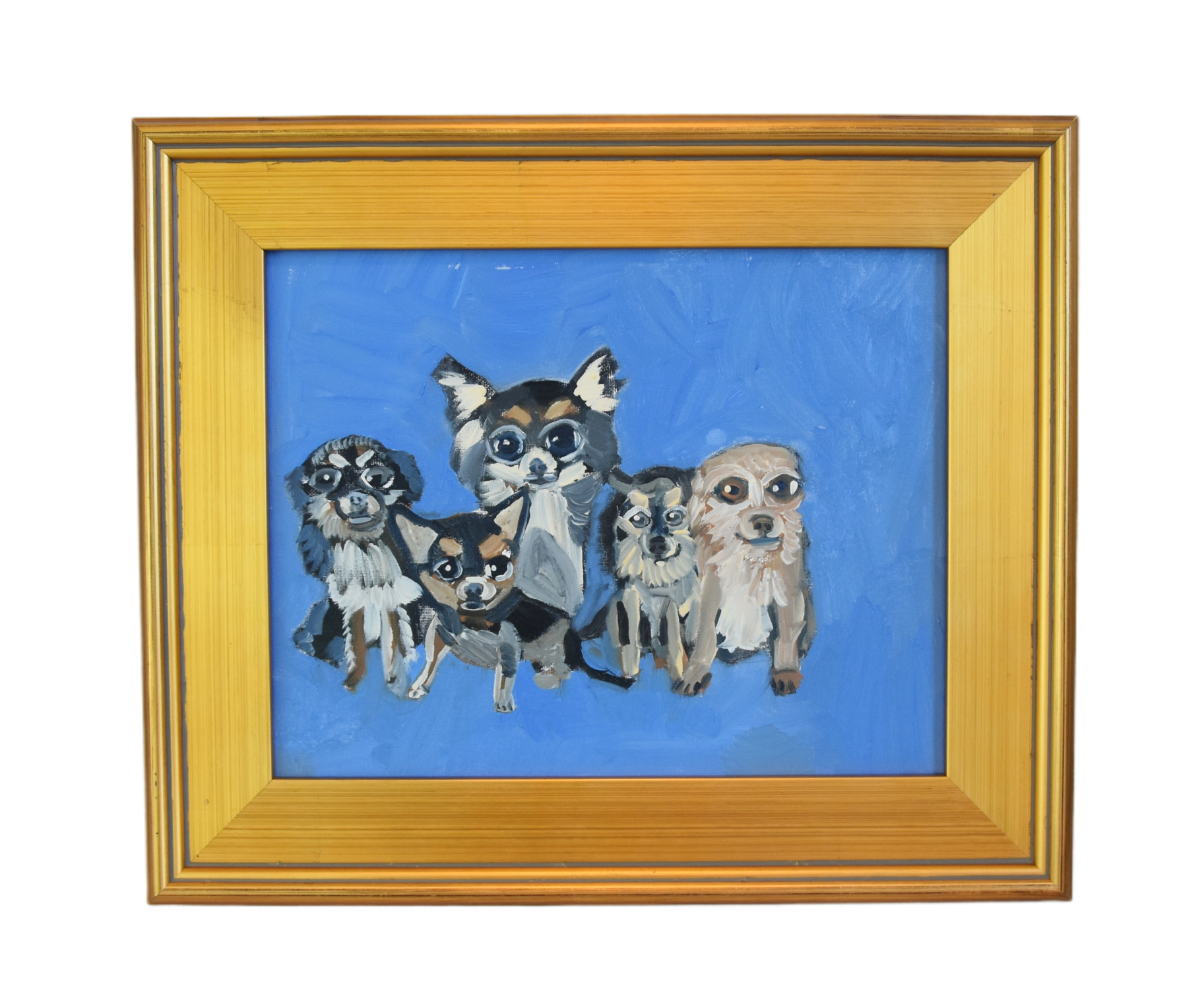 Doggie Best Friends Folk Art Painting~P77688886