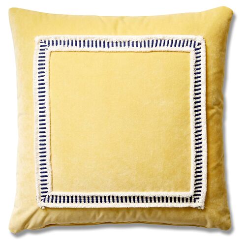 Marni 19x19 Striped Weave Pillow, Canary Velvet~P77330256
